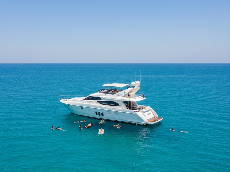 Open Gulf anchor swim on 4h+ BBQ boat charter Dubai