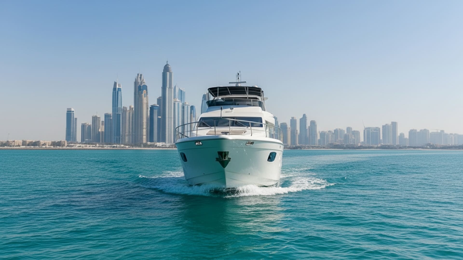 Spacious deck of Sunrise Seeker 75 ft yacht, Dubai