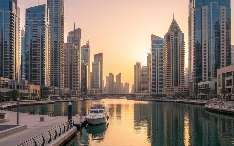 Business Bay canal boarding location for yacht tours