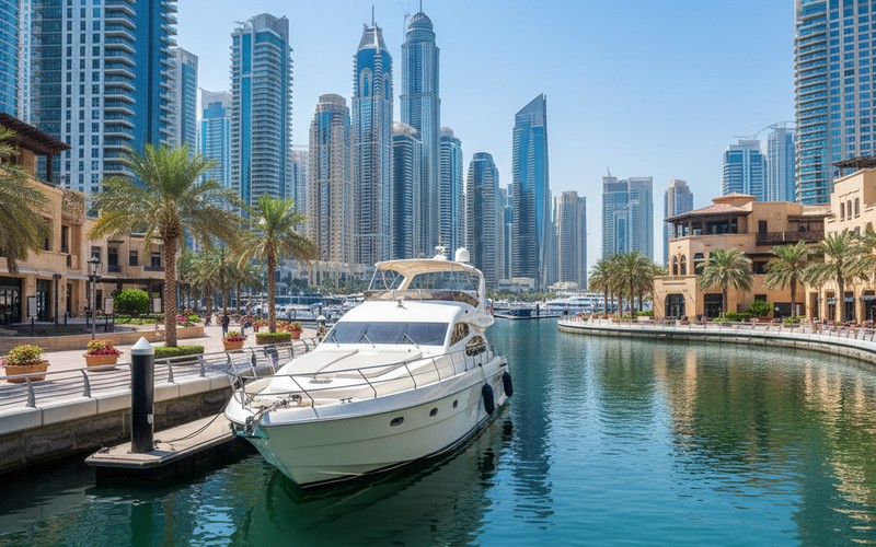 Dubai Marina Gate 4 yacht boarding location