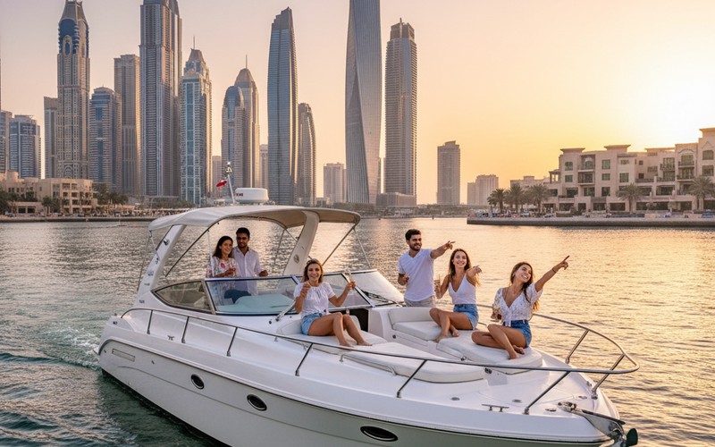 Budget yacht charter Dubai — 27–33 ft boats from AED 450/hr for small groups