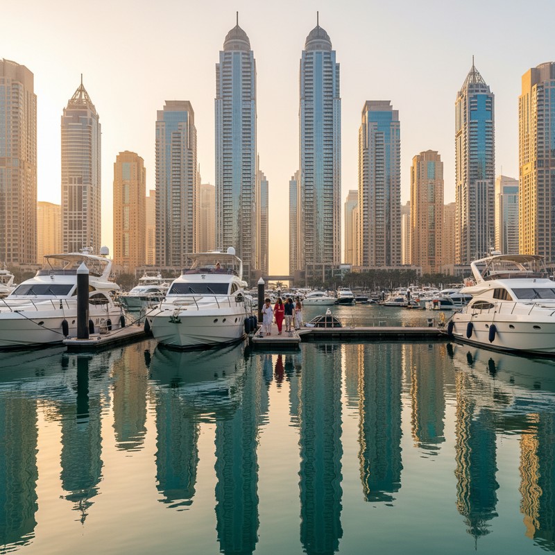 Dubai Marina Gate 4 yacht departure point — private yacht charter boarding location