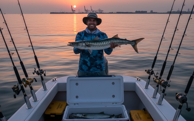 Fishing trip Dubai — early morning charters with rods, bait and tackle near Jebel Ali
