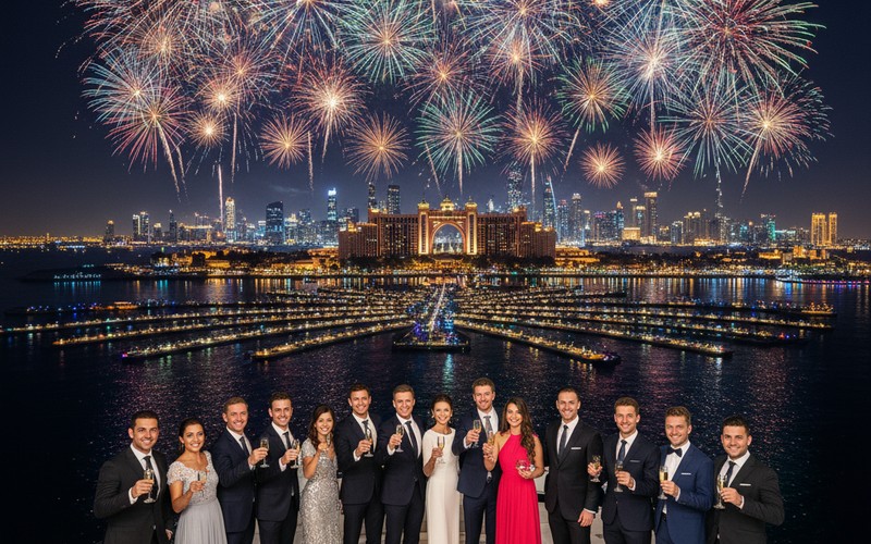 New Year's Eve yacht charter Dubai — watch Dubai fireworks from water, book by September
