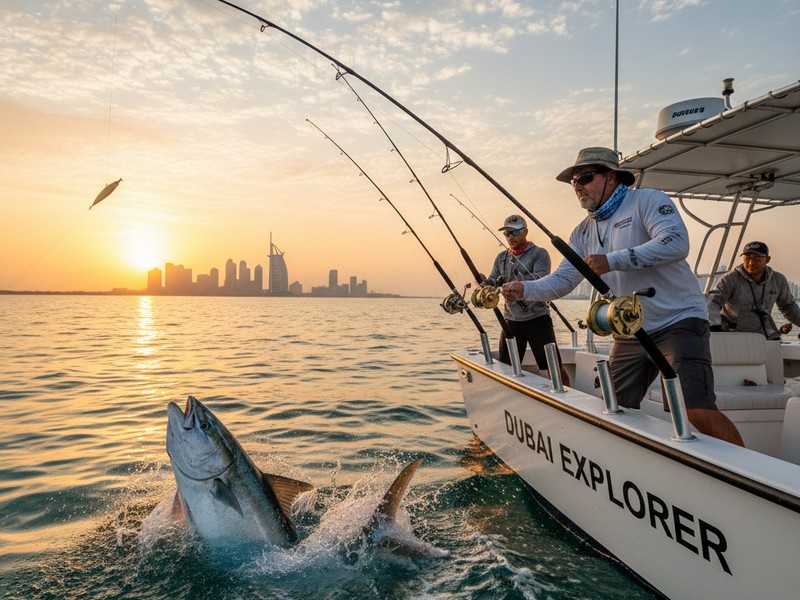 Trolling for Kingfish in Dubai Gulf waters October to March peak season