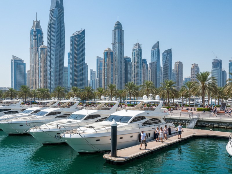 Gate 4 Dubai Marina Walk — departure point for all Marina dinner cruises
