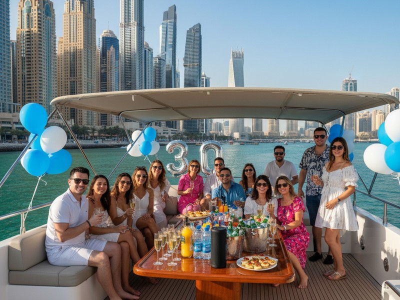 Silver Package — birthday party on 55ft yacht Dubai Marina