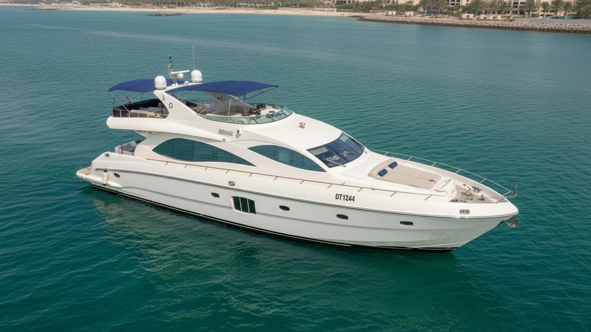 Paradise Wind 88 ft premium yacht aerial view Dubai