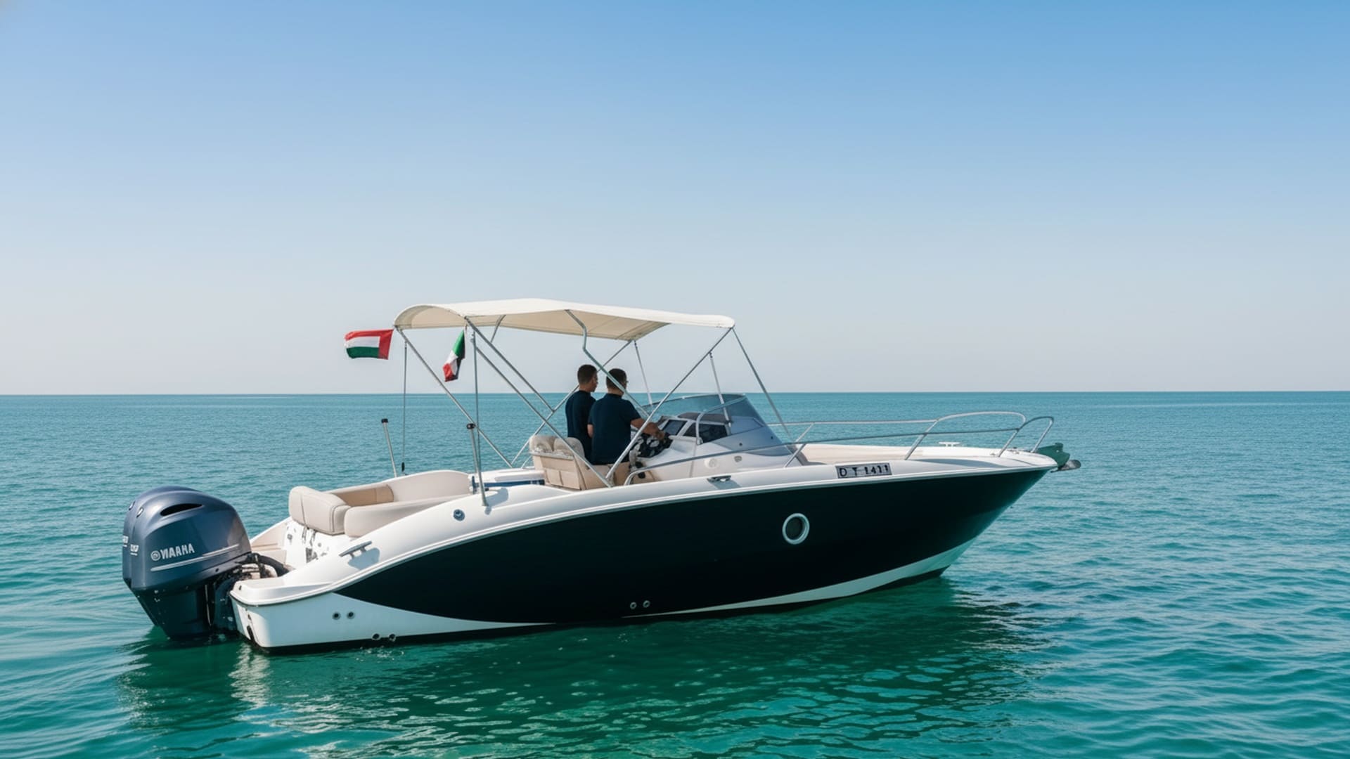 Sleek exterior of Silver Wind 27 ft yacht in Dubai
