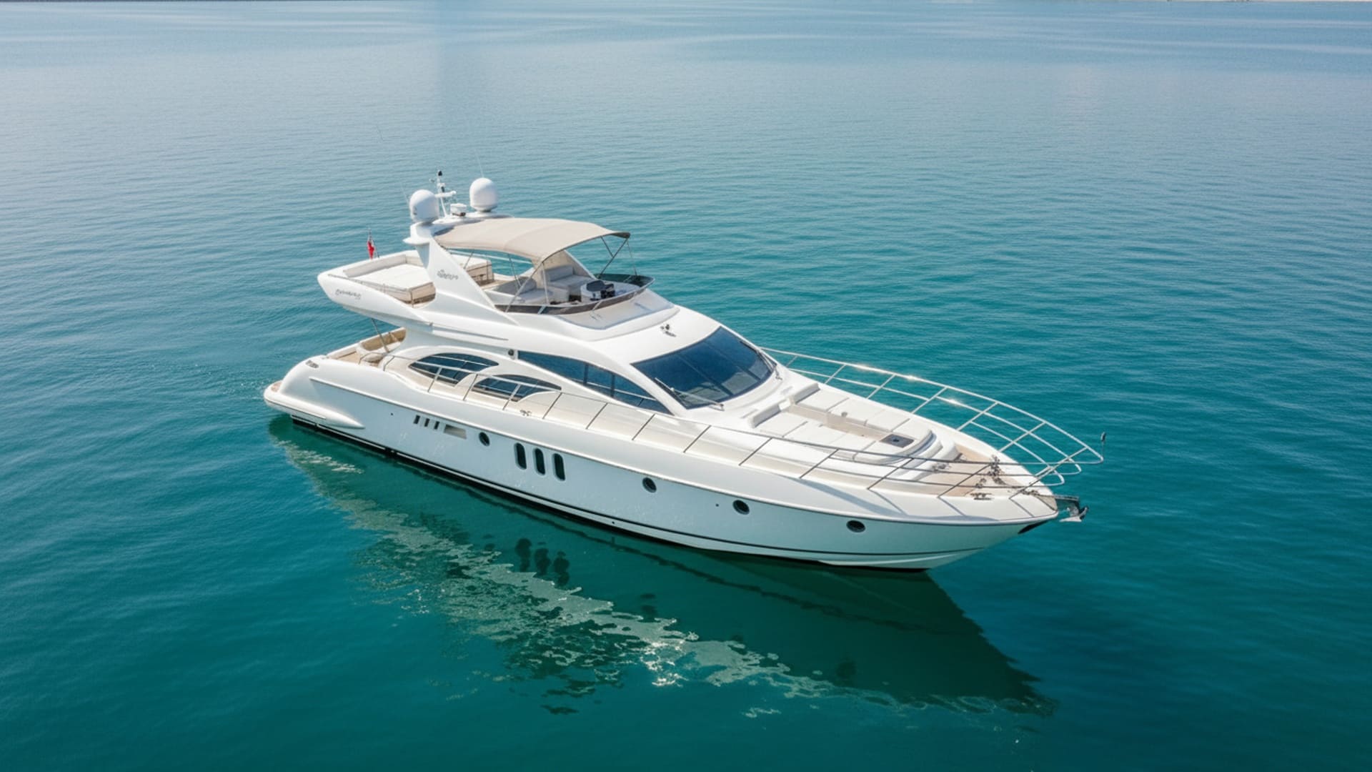 Aerial view of Starlight Glory 62 ft premium yacht in Dubai