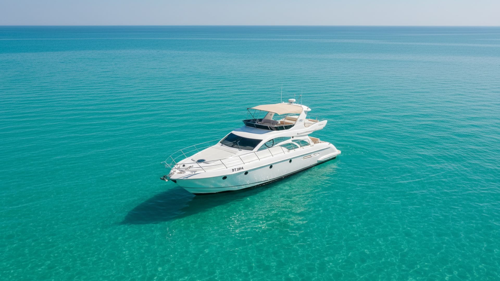 Vision Ocean 50 ft aerial view cruising Dubai Marina